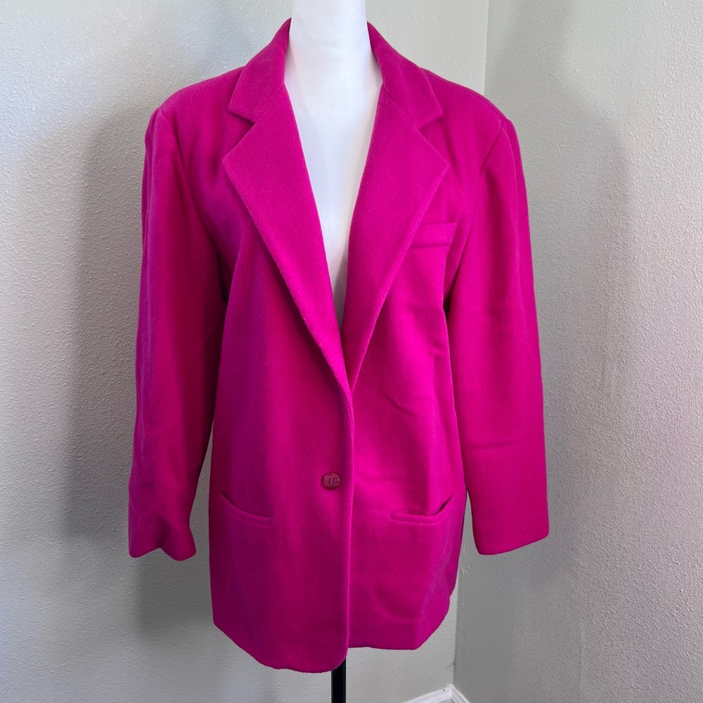 Vintage Metro Express Size L Fuchsia/Magenta Oversized Blazer Jacket